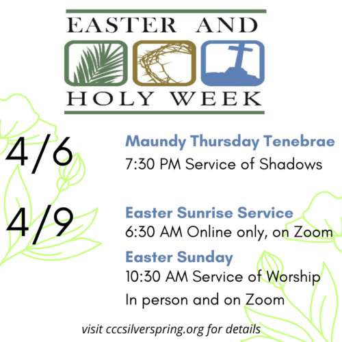 Holy Week & Easter at CCC – Christ Congregational Church